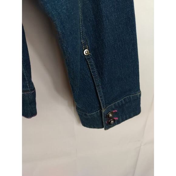 Cappagallo Women's Blue Jean Denim Jacket Button Up Size XL Cotton Spandex... - Picture 16 of 16